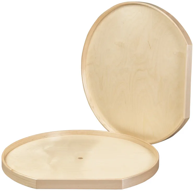 Lazy Susan, D Shaped, 2 Shelf Set in as shown