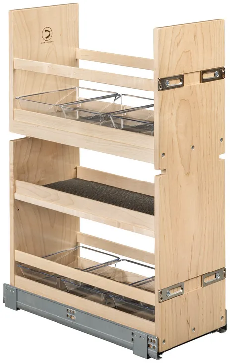 Base Pull-Out Grooming Organizer, Birch, as shown