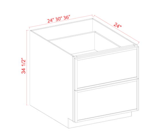Drawer Base Cabinet, slim amber oak