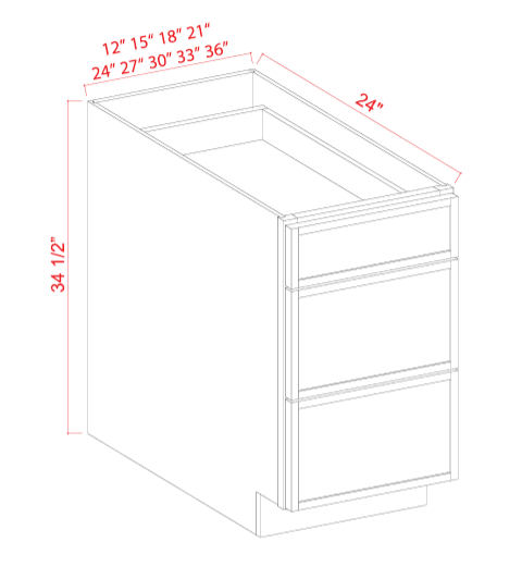 Drawer Base Cabinet, slim amber oak