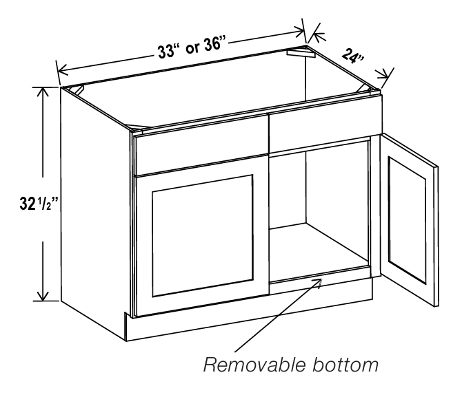 ADA Removable Vanity Sink Base Cabinet, floral white