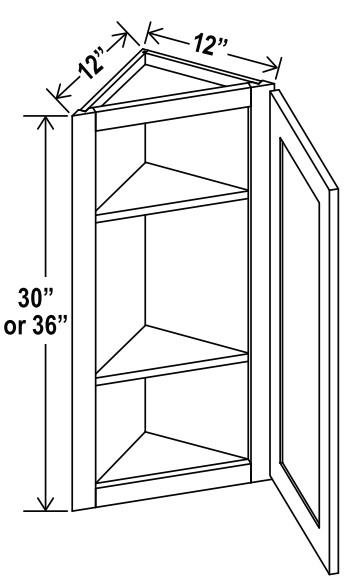 Angle Wall Cabinet, shaker white