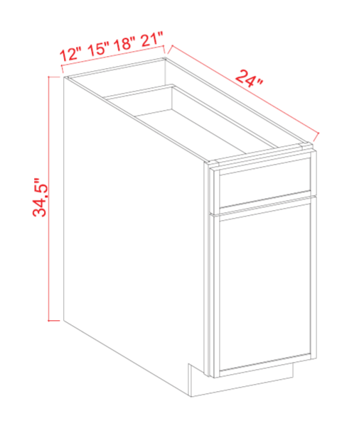 Base Cabinet, slim white oak