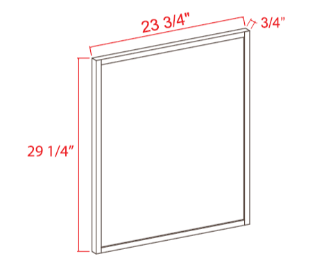 Base Decorative Door Panel, slim dove white