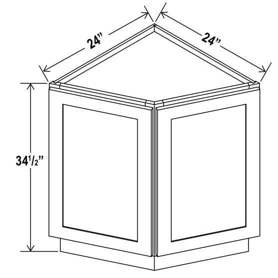 Angle Base Cabinet, shaker gray