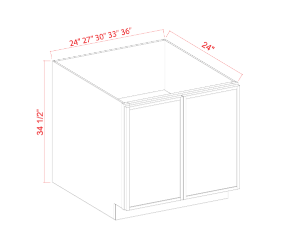 Base Cabinet - Full Height Door, slim white oak