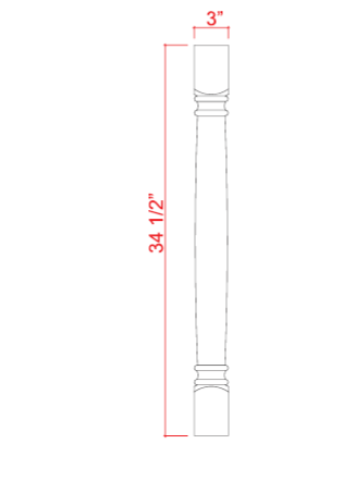 Classic Decorative Leg, slim dove white