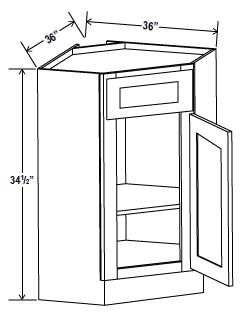 Corner Sink Base, navy blue