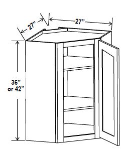 Wall Diagonal Corner Cabinet, navy blue
