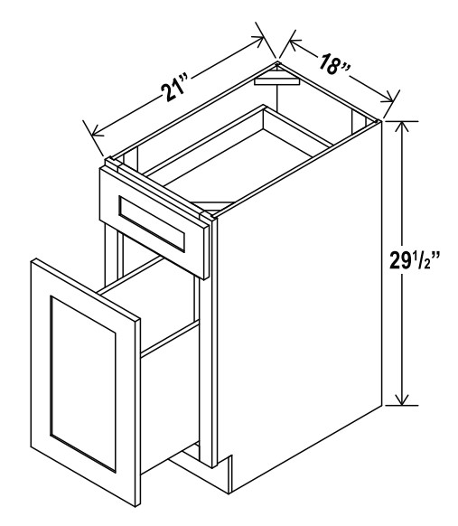 Two Drawer Base Cabinet, shaker gray