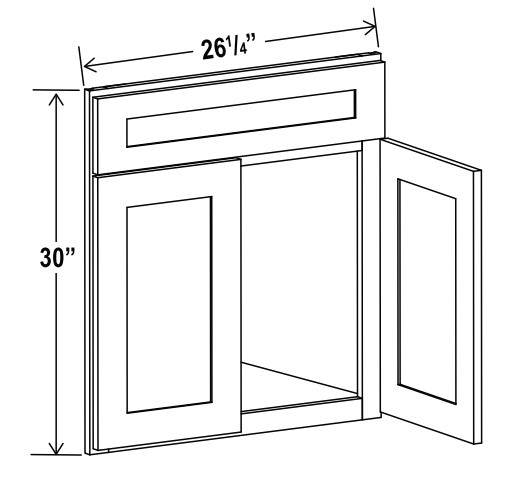 Corner Sink Base Front, shaker white