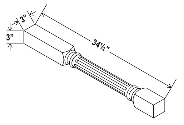 Fluted Decorative Leg, shaker white
