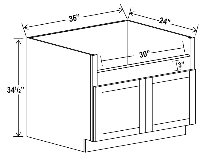 Farm Sink Base, charleston white