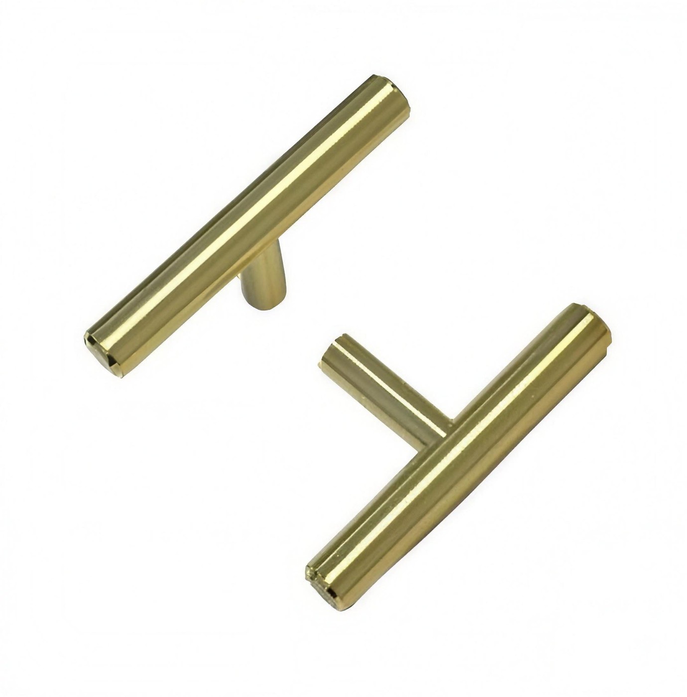 T Knob, brushed gold