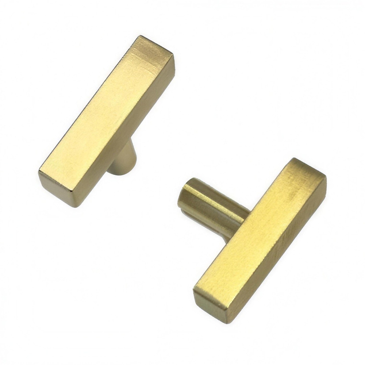 T Square Knob, brushed gold
