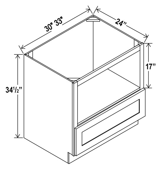 Microwave Base Cabinet, shaker gray