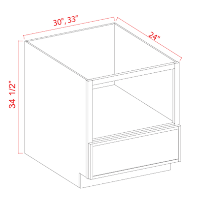 Microwave Base Cabinet, slim white oak