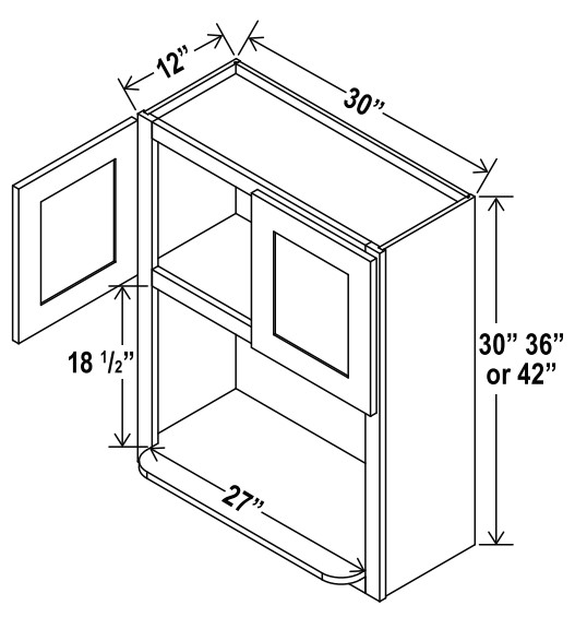 Microwave Oven Cabinet, shaker espresso
