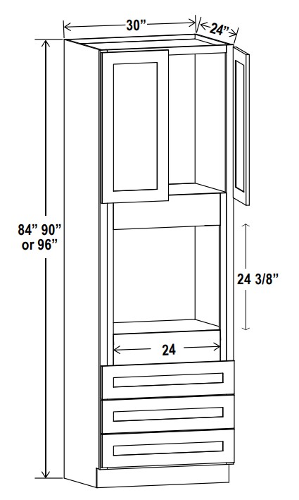 Oven Cabinet, shaker gray