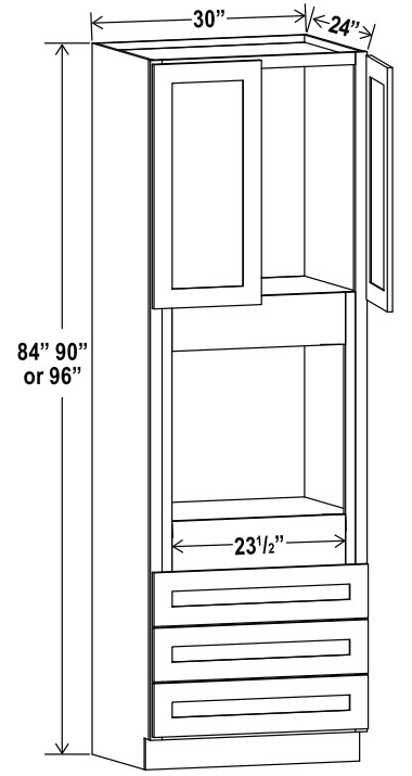 Oven Cabinet, shaker white