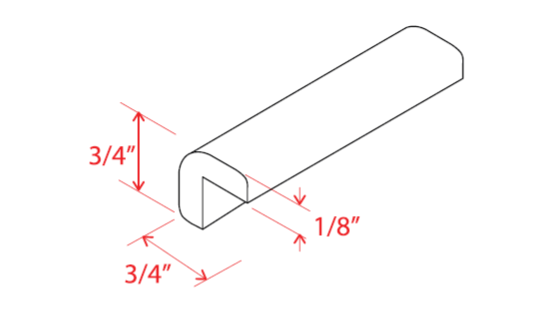 Outside Corner Moulding, slim amber oak
