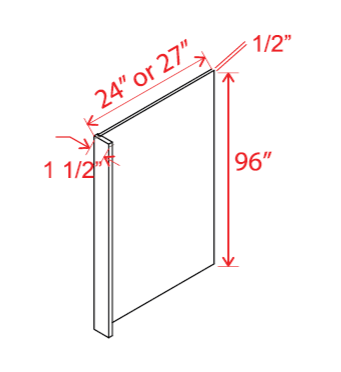 Refrigerator End Panel Veneer, slim white oak