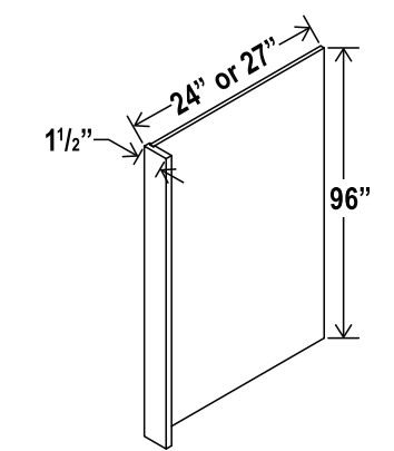 Refrigerator End Panel Veneer, shaker gray