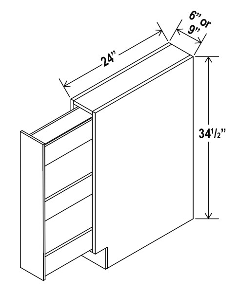 Spice Pull Base Cabinet, shaker gray
