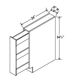 Spice Pull Base Cabinet, navy blue