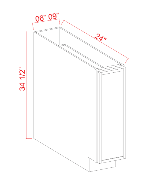 Base Cabinet, slim amber oak