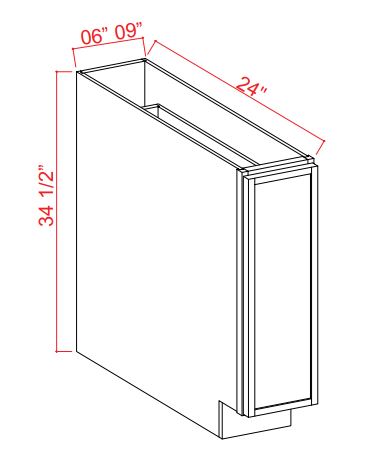 Spice Pull Base Cabinet, slim white oak