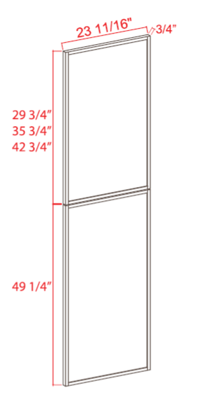 Tall Decorative Door Panel, slim dove white