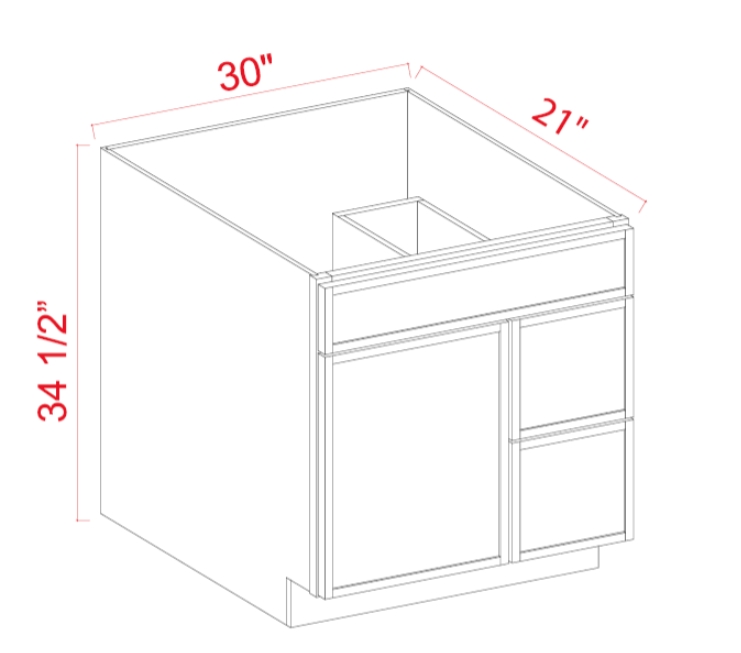 Vanity Sink Base, slim dove white