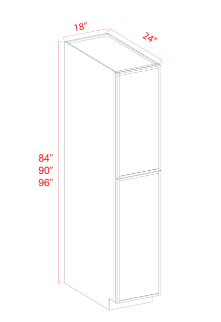 Wall Pantry, slim dove white