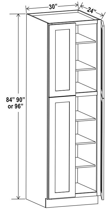 Wall Pantry, shaker gray