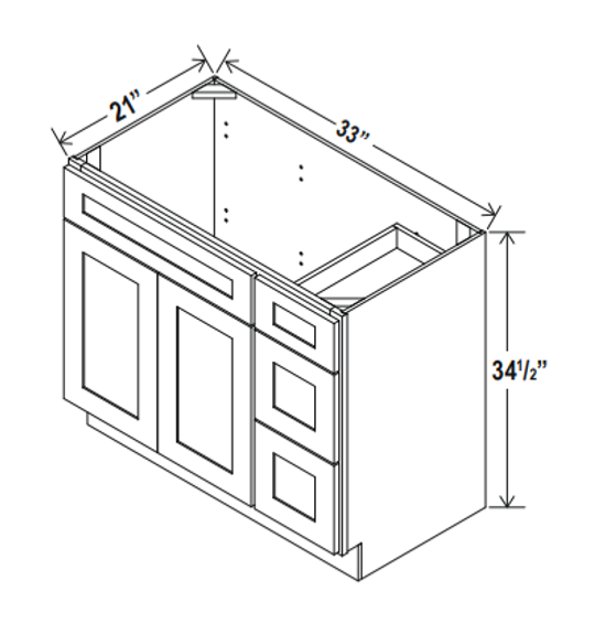 Vanity Sink Base, shaker espresso