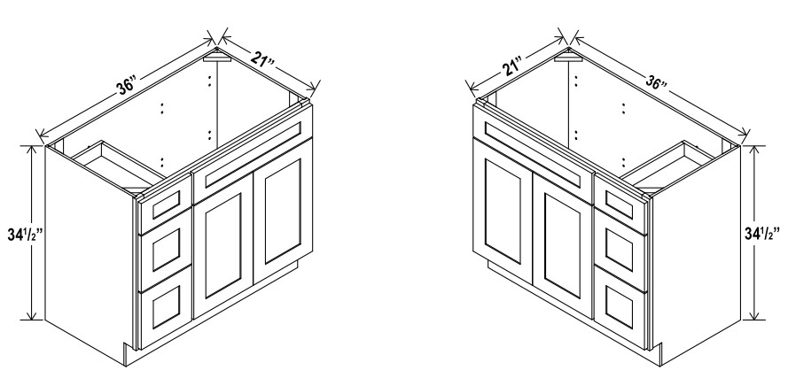 Vanity Sink Base, shaker white