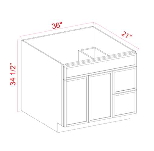 Vanity Sink Base, slim white oak