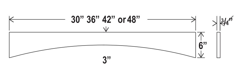 Arched Valance, shaker espresso