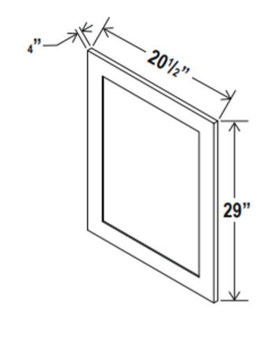 Vanity Base Decorative Door Panel, double dove white