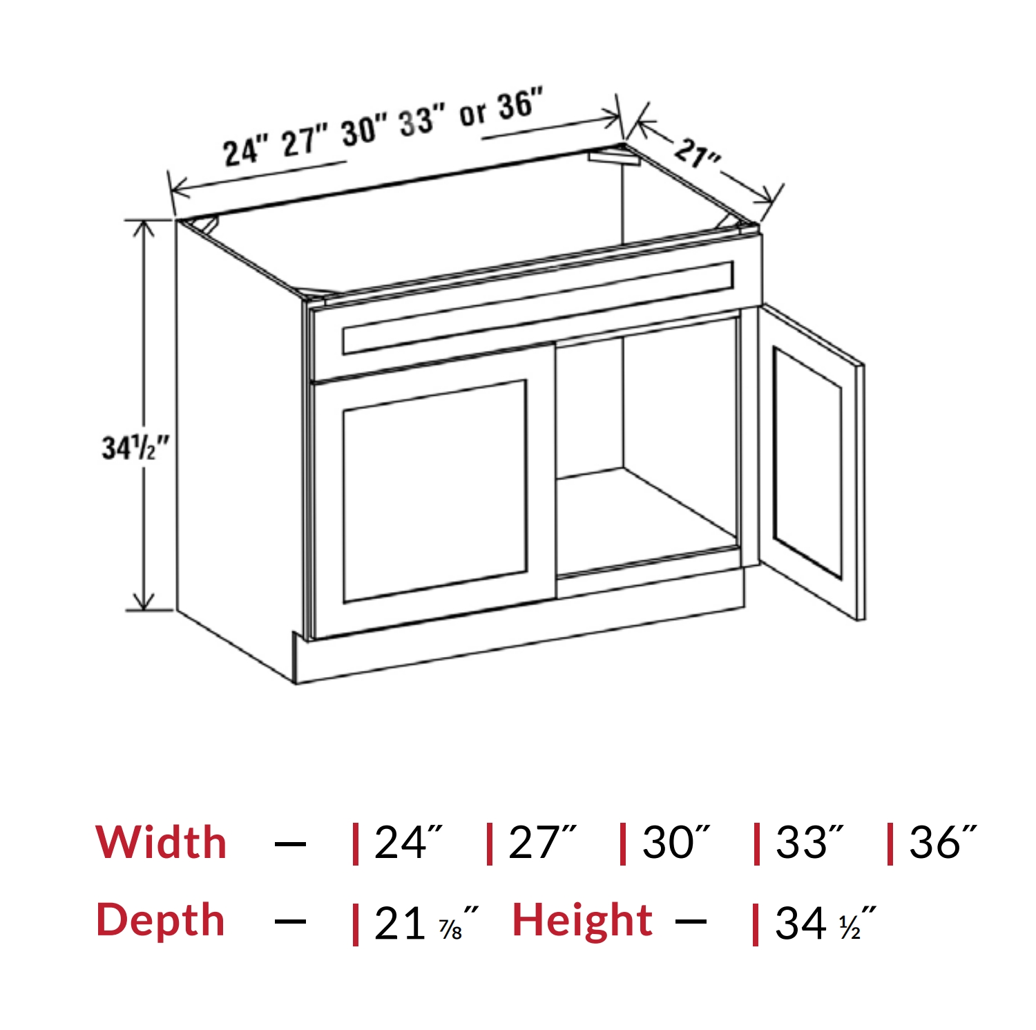 Vanity Sink Base Cabinet, smokey ash