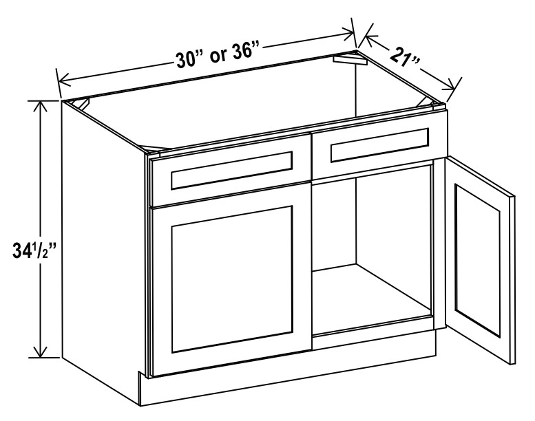 Vanity Sink Base Cabinet, shaker gray