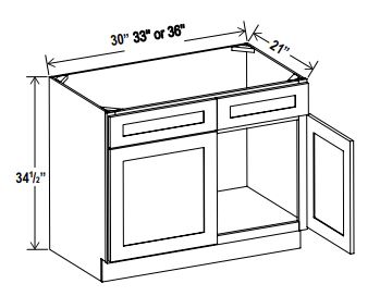Vanity Sink Base Cabinet, shaker gray