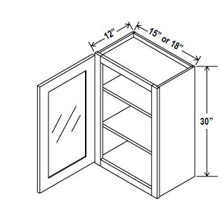 Wall Glass Door Cabinet, navy blue