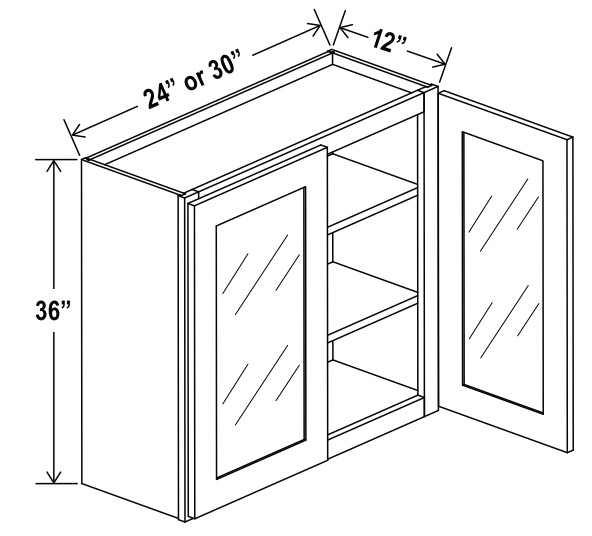 Wall Glass Door Cabinet, charleston white
