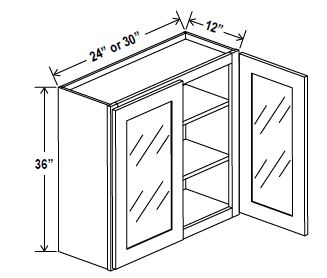 Wall Glass Door Cabinet, navy blue