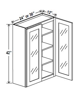 Wall Glass Door Cabinet, navy blue