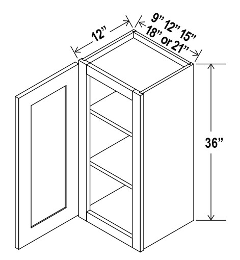 Wall Cabinet, shaker white