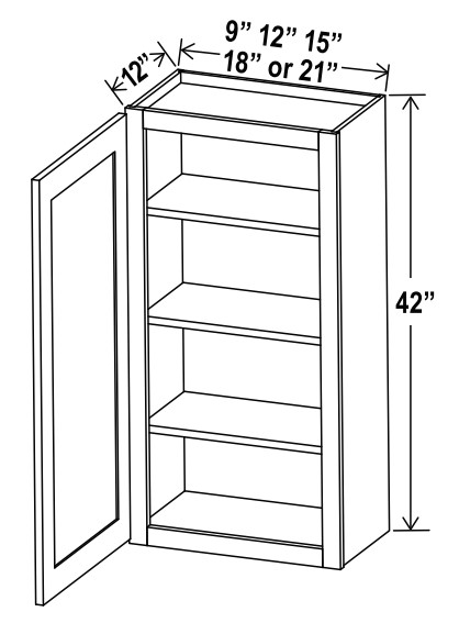 Wall Cabinet, shaker white