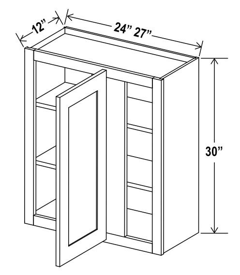 Wall Blind Corner Cabinet, shaker espresso
